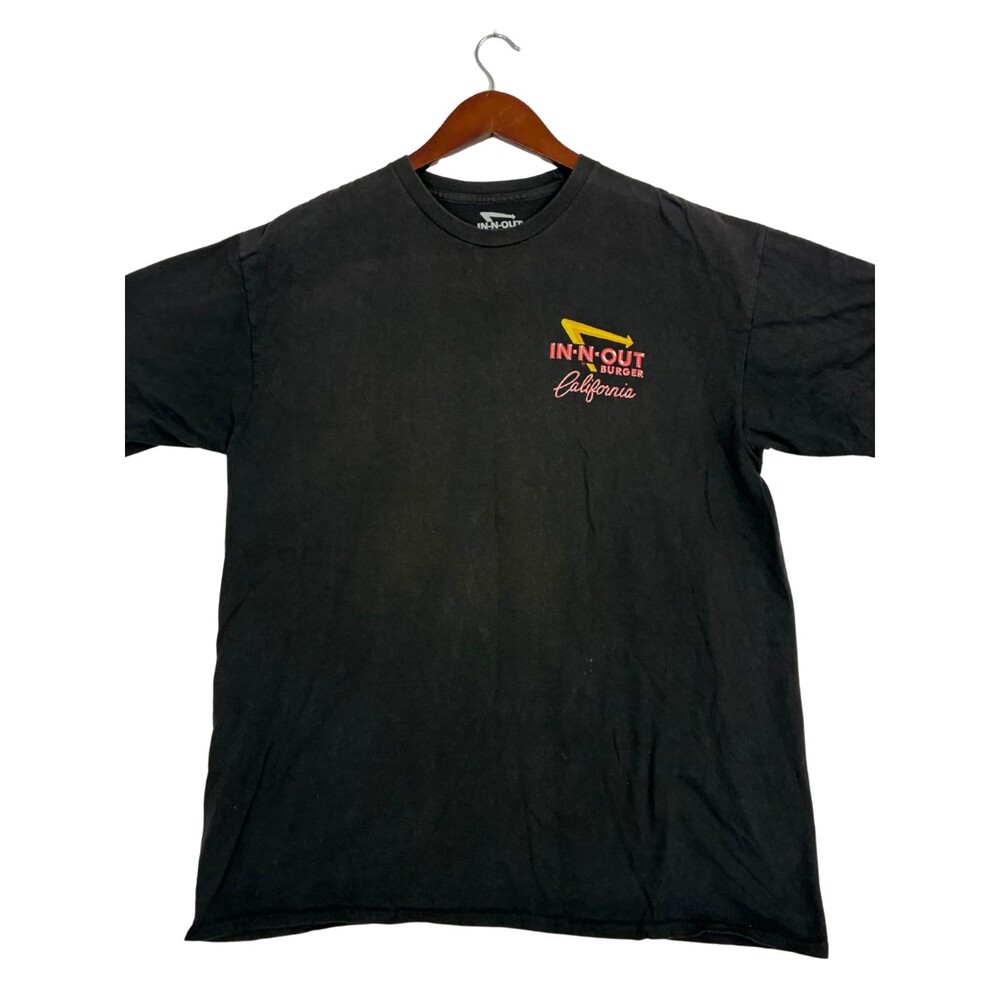 In-N-Out Burger California Men's Large Black Graphic T-Shirt Cars Palm Trees L